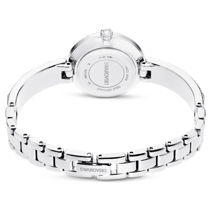 Matrix Armreifuhr Swiss Made, Kristallarmband, Weiß, Edelstahl Matrix Armreifuhr Swiss Made, Kristallarmband, Weiß, Edelstahl