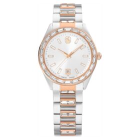 Matrix Date Uhr, Swiss Made, Metallarmband, roségoldfarben, Mischmetall-Finish Matrix Date Uhr, Swiss Made, Metallarmband, roségoldfarben, Mischmetall-Finish