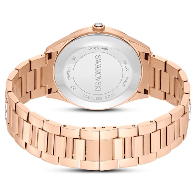 Matrix-Datumsuhr „Swiss Made“, Metallarmband, roségoldfarben, roségoldfarbene Oberfläche Matrix-Datumsuhr „Swiss Made“, Metallarmband, roségoldfarben, roségoldfarbene Oberfläche