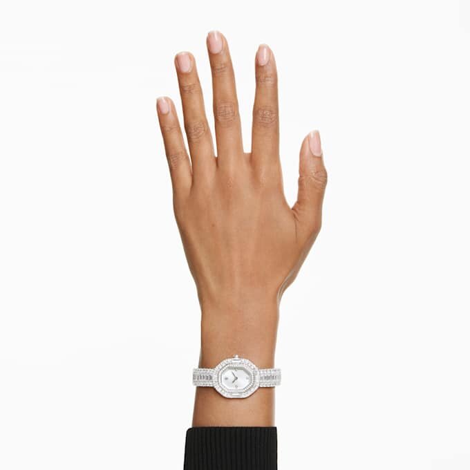 Matrix Octagon Uhr mit Baguette-Schliff, Metallarmband, silberfarben, Edelstahl Matrix Octagon Uhr mit Baguette-Schliff, Metallarmband, silberfarben, Edelstahl