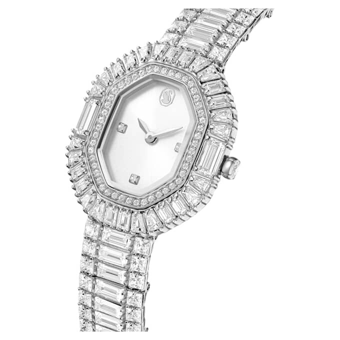 Matrix Octagon Uhr mit Baguette-Schliff, Metallarmband, silberfarben, Edelstahl Matrix Octagon Uhr mit Baguette-Schliff, Metallarmband, silberfarben, Edelstahl