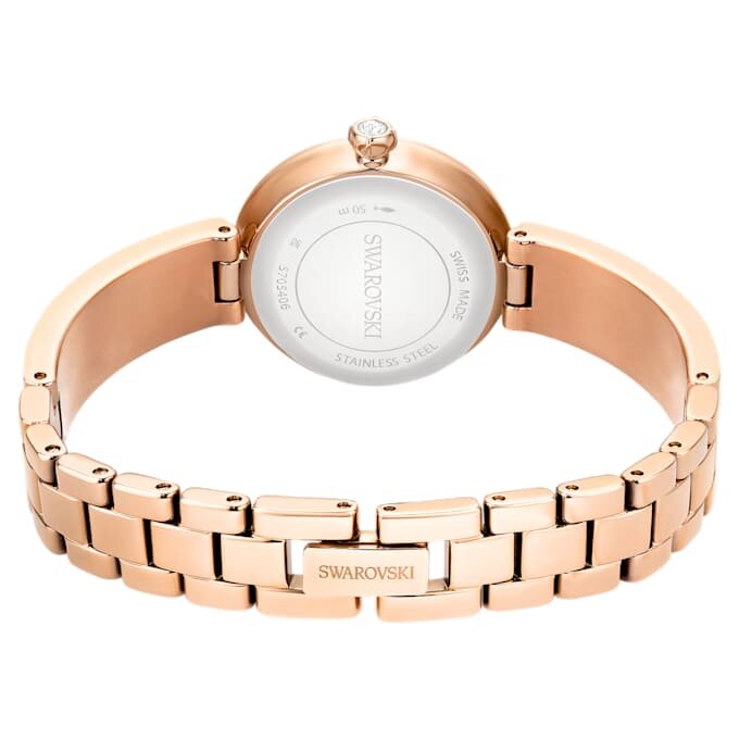 Matrix Pearl Armreif-Armbanduhr, Swiss Made, Kristallarmband, weiß, roségoldfarben Matrix Pearl Armreif-Armbanduhr, Swiss Made, Kristallarmband, weiß, roségoldfarben
