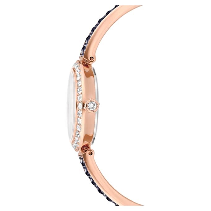 Matrix Pearl Armreif-Uhr, Swiss Made, Kristallarmband, schwarz, roségoldfarbenes Finish Matrix Pearl Armreif-Uhr, Swiss Made, Kristallarmband, schwarz, roségoldfarbenes Finish