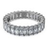 Matrix-Ring im Baguette-Schliff, grau, rutheniumbeschichtet Matrix-Ring im Baguette-Schliff, grau, rutheniumbeschichtet