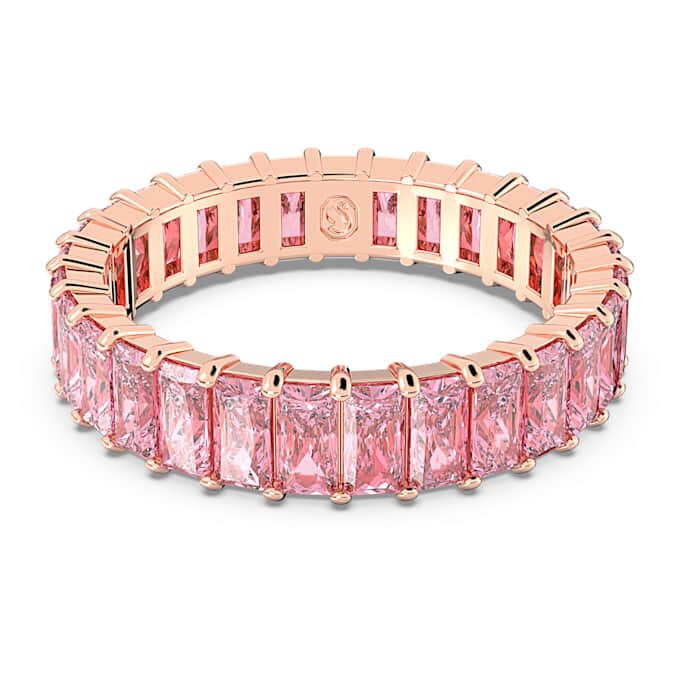 Matrix-Ring im Baguette-Schliff, rosa, roségoldfarben plattiert Matrix-Ring im Baguette-Schliff, rosa, roségoldfarben plattiert