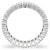 Matrix-Ring im Baguette-Schliff, weiß, silberfarben Matrix-Ring im Baguette-Schliff, weiß, silberfarben