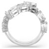 Matrix-Ring mit gemischten Schliffen, weiß, rhodiniert Matrix-Ring mit gemischten Schliffen, weiß, rhodiniert