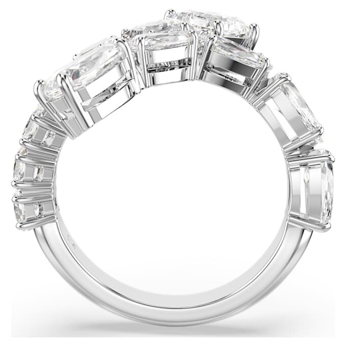 Matrix-Ring mit gemischten Schliffen, weiß, rhodiniert Matrix-Ring mit gemischten Schliffen, weiß, rhodiniert