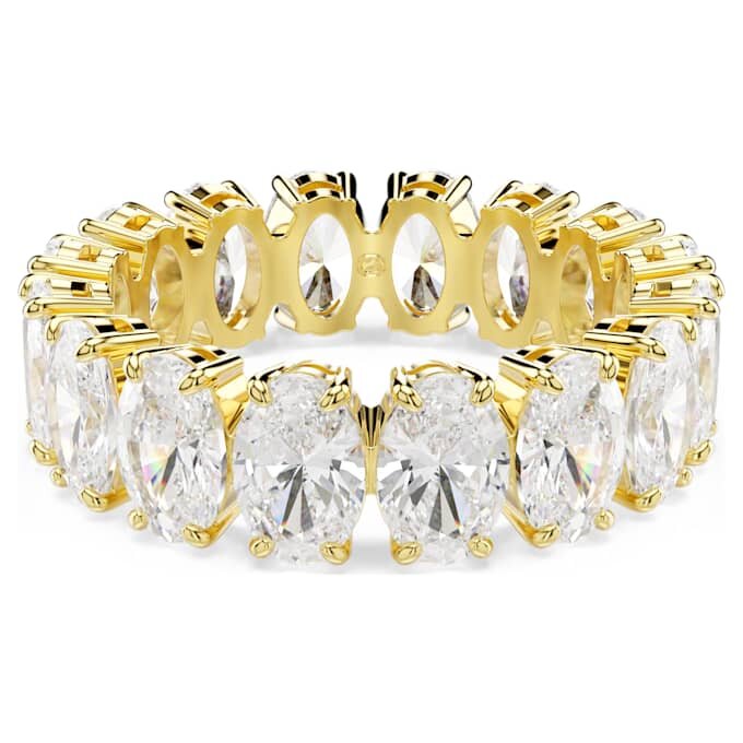 Matrix-Ring mit ovalem Schliff, weiß, vergoldet Matrix-Ring mit ovalem Schliff, weiß, vergoldet