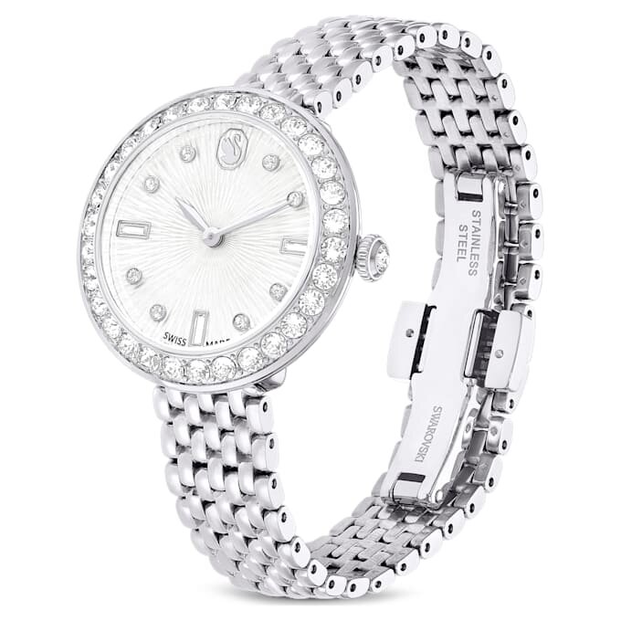 Matrix Tennis 7-Link-Uhr, Swiss Made, Metallarmband, silberfarben, Edelstahl Matrix Tennis 7-Link-Uhr, Swiss Made, Metallarmband, silberfarben, Edelstahl