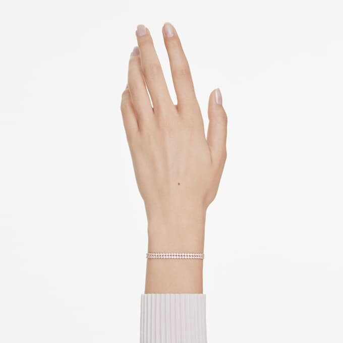 Matrix Tennis-Armband mit rundgeschliffenen Steinen, weiß, roségoldfarben plattiert Matrix Tennis-Armband mit rundgeschliffenen Steinen, weiß, roségoldfarben plattiert