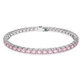 Matrix Tennis-Armband, Rundschliff, Rosa, rhodiniert Matrix Tennis-Armband, Rundschliff, Rosa, rhodiniert