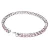 Matrix Tennis-Armband, Rundschliff, Rosa, rhodiniert Matrix Tennis-Armband, Rundschliff, Rosa, rhodiniert