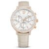 Matrix Tennis Chrono Uhr, Swiss Made, Lederarmband, beige, roségoldfarben Matrix Tennis Chrono Uhr, Swiss Made, Lederarmband, beige, roségoldfarben
