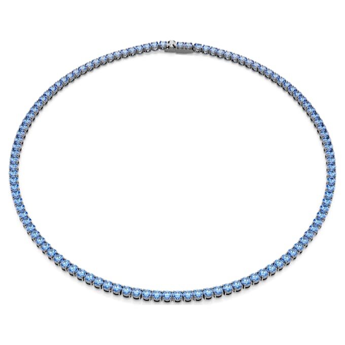 Matrix-Tennis-Halskette, Rundschliff, Blau, rutheniumbeschichtet Matrix-Tennis-Halskette, Rundschliff, Blau, rutheniumbeschichtet