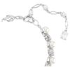 Matrix Tennisarmband Crystal Pearl, Rundschliff, Weiß, rhodiniert