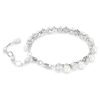 Matrix Tennisarmband Crystal Pearl, Rundschliff, Weiß, rhodiniert