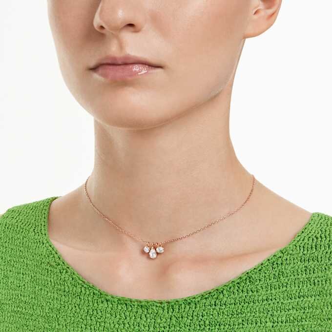 Mesmera-Anhänger mit gemischten Schliffen, weiß, roségoldfarben plattiert Mesmera-Anhänger mit gemischten Schliffen, weiß, roségoldfarben plattiert