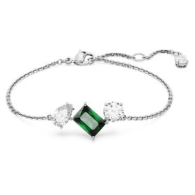 Mesmera-Armband mit gemischten Schliffen, grün, rhodiniert Mesmera-Armband mit gemischten Schliffen, grün, rhodiniert