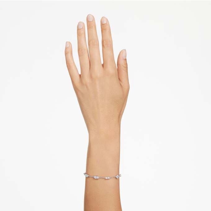Mesmera Armband mit gemischten Schliffen, verstreutem Design, weiß, rhodiniert Mesmera Armband mit gemischten Schliffen, verstreutem Design, weiß, rhodiniert