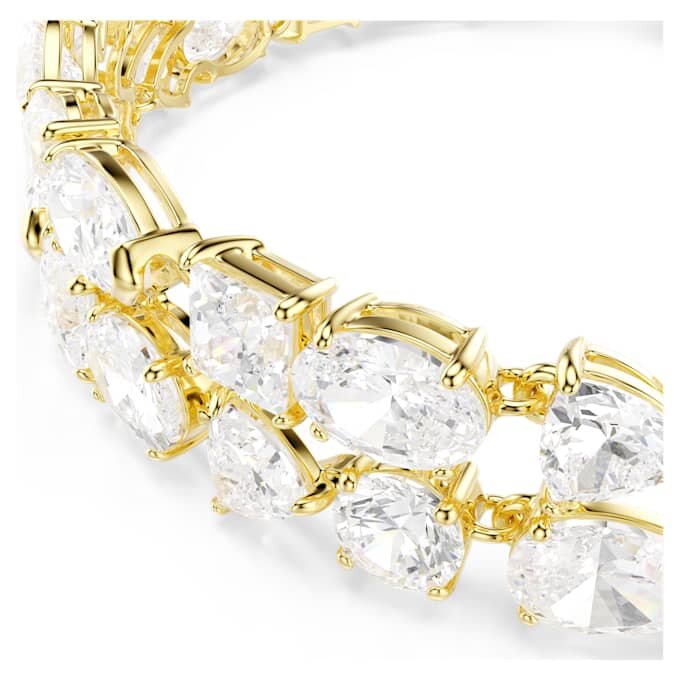 Mesmera-Armband mit gemischten Schliffen, weiß, goldfarben plattiert Mesmera-Armband mit gemischten Schliffen, weiß, goldfarben plattiert