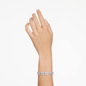 Mesmera-Armband mit gemischten Schliffformen, weiß, rhodiniert Mesmera-Armband mit gemischten Schliffformen, weiß, rhodiniert