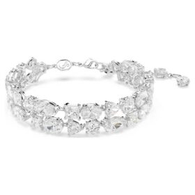 Mesmera-Armband mit gemischten Schliffformen, weiß, rhodiniert Mesmera-Armband mit gemischten Schliffformen, weiß, rhodiniert