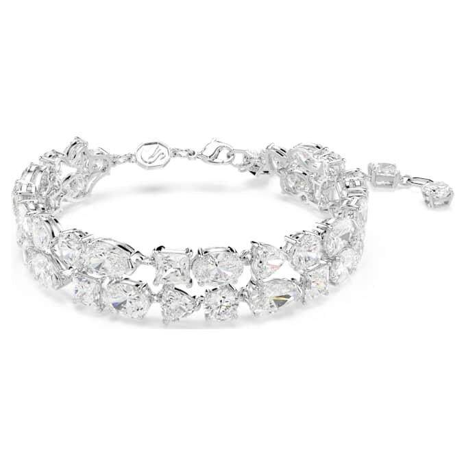 Mesmera-Armband mit gemischten Schliffformen, weiß, rhodiniert Mesmera-Armband mit gemischten Schliffformen, weiß, rhodiniert