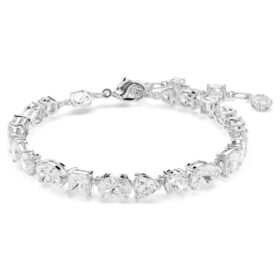 Mesmera-Armband mit gemischten Schliffformen, weiß, rhodiniert Mesmera-Armband mit gemischten Schliffformen, weiß, rhodiniert