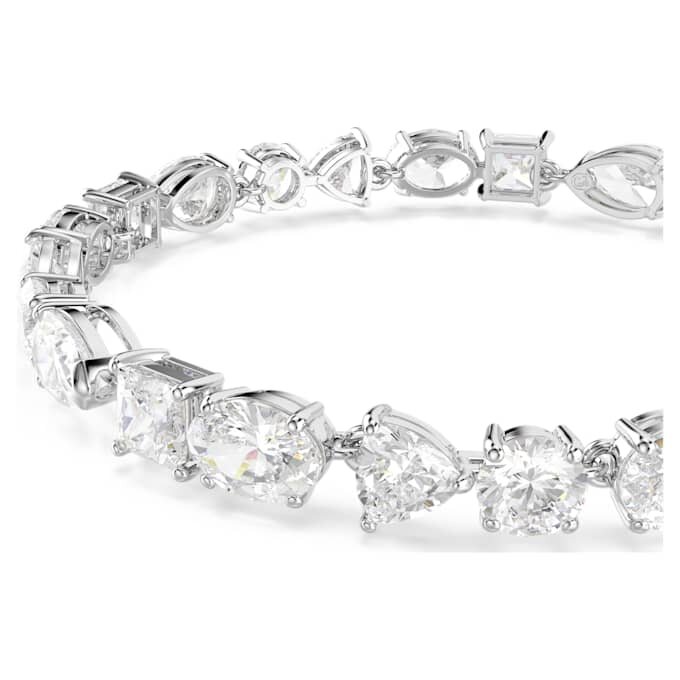 Mesmera-Armband mit gemischten Schliffformen, weiß, rhodiniert Mesmera-Armband mit gemischten Schliffformen, weiß, rhodiniert