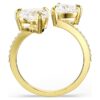 Mesmera Offener Ring mit Herzschliff, Pavé, Weiß, vergoldet Mesmera Offener Ring mit Herzschliff, Pavé, Weiß, vergoldet