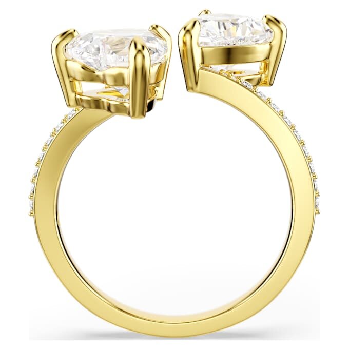 Mesmera Offener Ring mit Herzschliff, Pavé, Weiß, vergoldet Mesmera Offener Ring mit Herzschliff, Pavé, Weiß, vergoldet