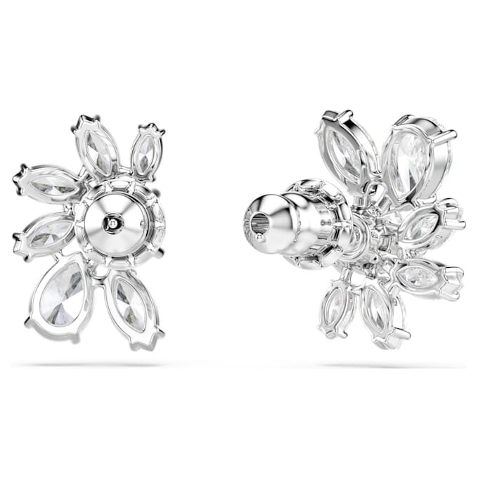 Mesmera Ohrringe mit gemischten Schliffen, Blume, Weiß, rhodiniert Mesmera Ohrringe mit gemischten Schliffen, Blume, Weiß, rhodiniert