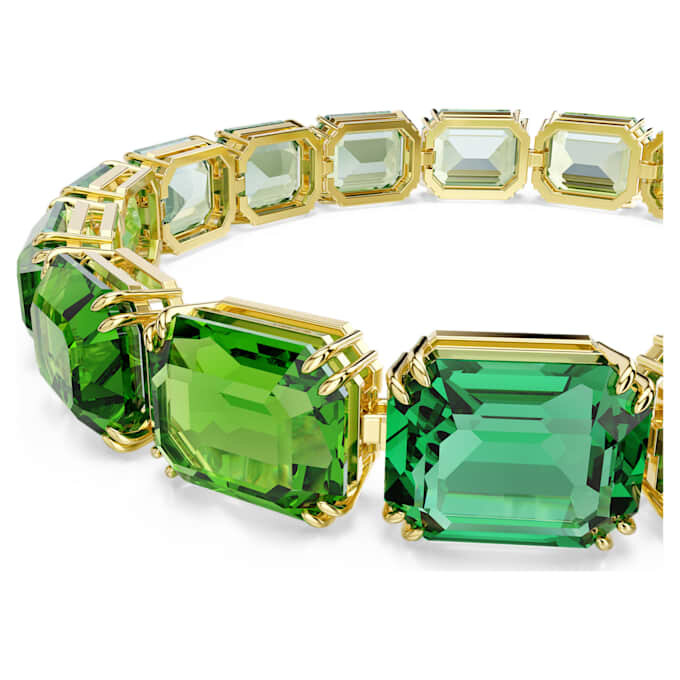 Millenia-Armband mit achteckigem Schliff, Farbverlauf, grün, goldfarben plattiert Millenia-Armband mit achteckigem Schliff, Farbverlauf, grün, goldfarben plattiert
