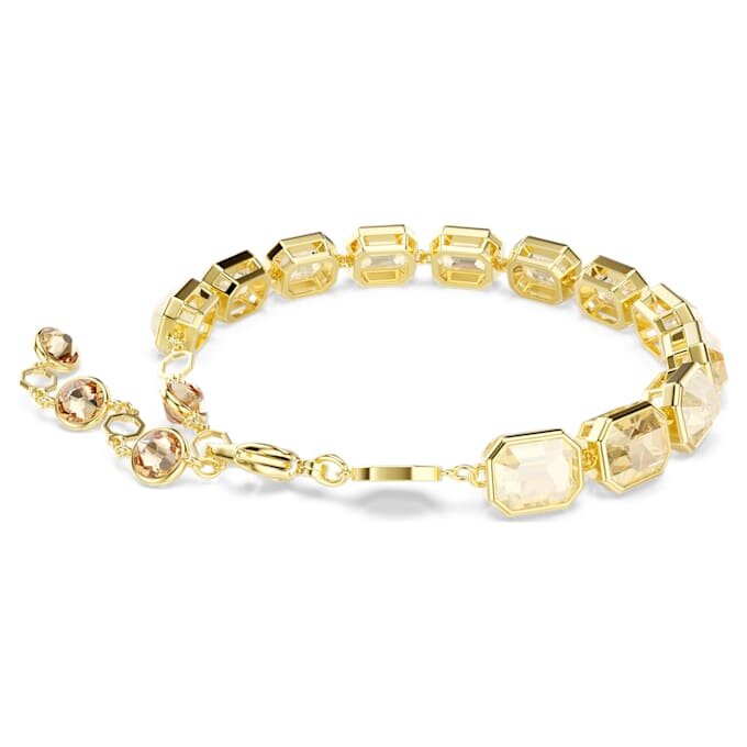 Millenia-Armband mit achteckigem Schliff, karamellfarben, goldfarben plattiert Millenia-Armband mit achteckigem Schliff, karamellfarben, goldfarben plattiert