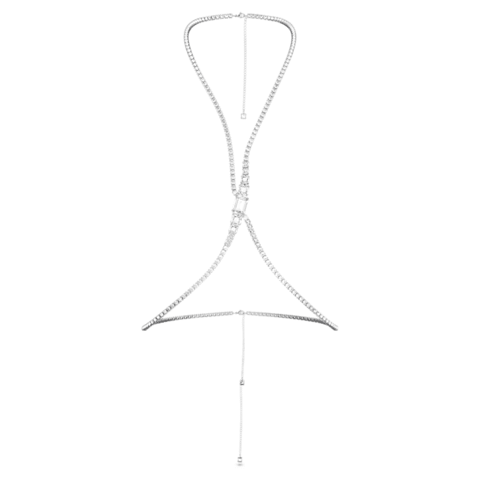 Millenia-Körperkette mit quadratischem Schliff, weiß, rhodiniert Millenia-Körperkette mit quadratischem Schliff, weiß, rhodiniert