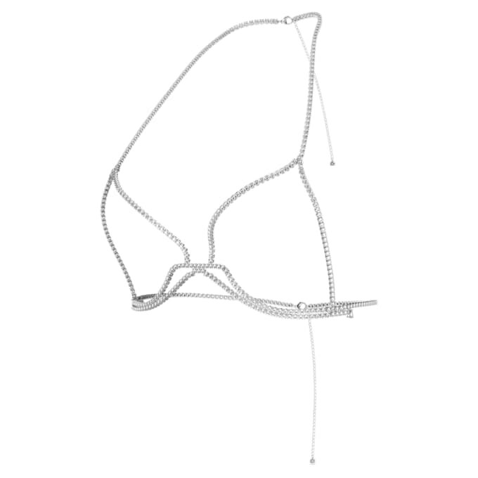 Millenia-Körperkette mit rundgeschliffenen Kristallen, weiß, rhodiniert Millenia-Körperkette mit rundgeschliffenen Kristallen, weiß, rhodiniert