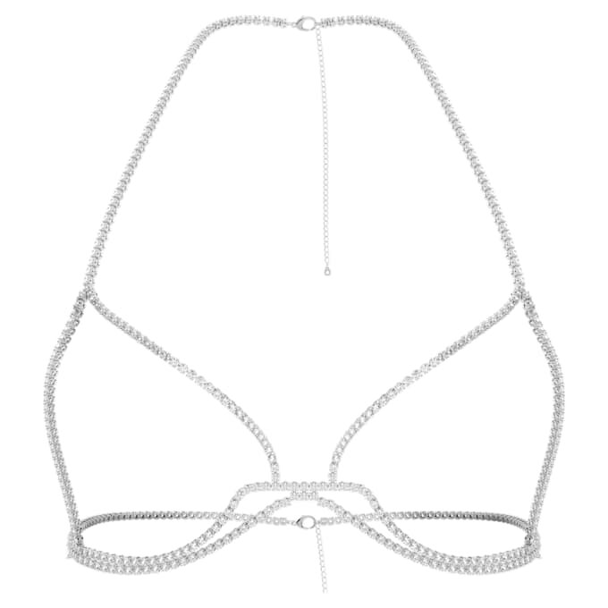 Millenia-Körperkette mit rundgeschliffenen Kristallen, weiß, rhodiniert Millenia-Körperkette mit rundgeschliffenen Kristallen, weiß, rhodiniert