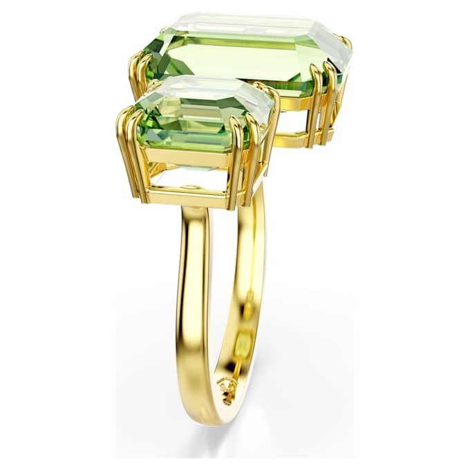 Millenia Offener Ring mit Achtkant-Schliff, grün, goldfarben plattiert Millenia Offener Ring mit Achtkant-Schliff, grün, goldfarben plattiert