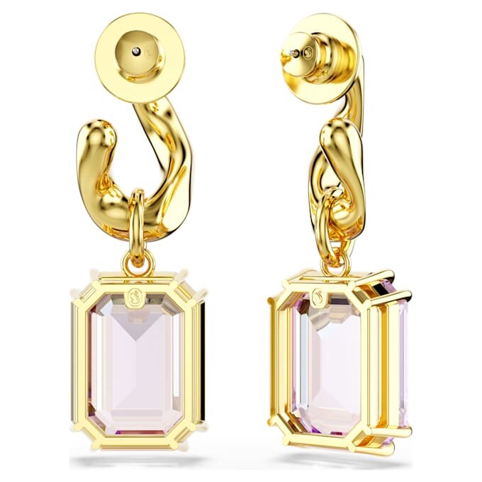 Millenia-Ohrringe im Achtkant-Schliff, lila, goldfarben plattiert Millenia-Ohrringe im Achtkant-Schliff, lila, goldfarben plattiert