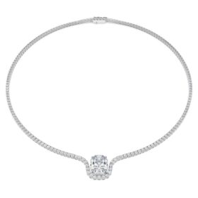 Octagon-Halskette mit im Labor gezüchteten Diamanten, 12,86 Karat insgesamt, achteckige Form, 18 Karat Weißgold Octagon-Halskette mit im Labor gezüchteten Diamanten, 12,86 Karat insgesamt, achteckige Form, 18 Karat Weißgold