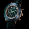 Octea Chrono Uhr, Swiss Made, Lederarmband, grün, roségoldfarbenes Finish Octea Chrono Uhr, Swiss Made, Lederarmband, grün, roségoldfarbenes Finish