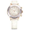 Octea Chrono Uhr, Swiss Made, Lederarmband, weiß, roségoldfarben