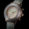 Octea Chrono Uhr, Swiss Made, Lederarmband, weiß, roségoldfarben