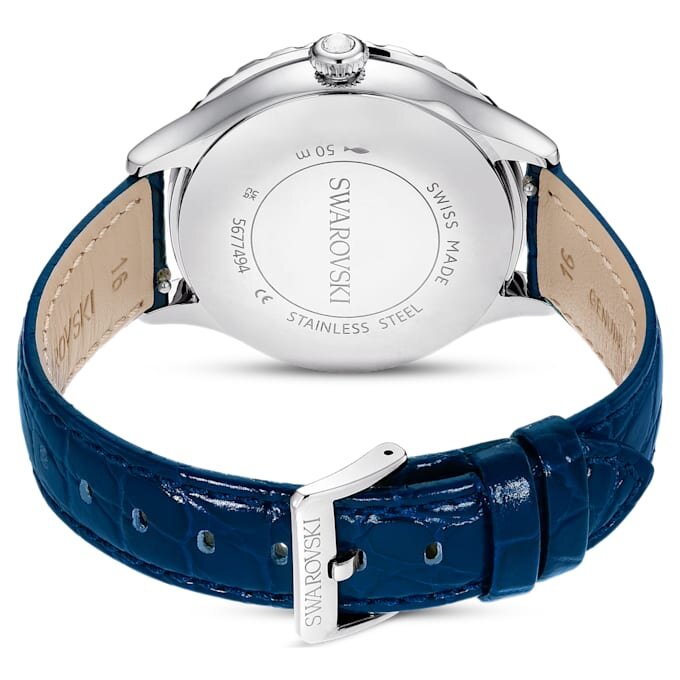 Octea Moon Uhr Swiss Made, Mond, Lederarmband, Blau, Edelstahl Octea Moon Uhr Swiss Made, Mond, Lederarmband, Blau, Edelstahl
