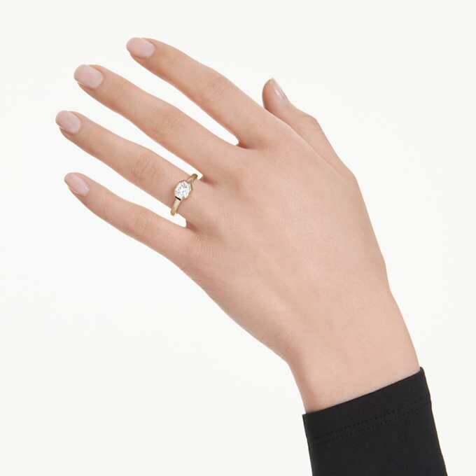 Ring mit achteckiger Fassung, im Labor gezüchtete Diamanten, 1,0 Karat insgesamt, achteckige Form, 14 Karat Gelbgold Ring mit achteckiger Fassung, im Labor gezüchtete Diamanten, 1,0 Karat insgesamt, achteckige Form, 14 Karat Gelbgold