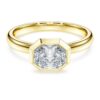 Ring mit achteckiger Fassung, im Labor gezüchtete Diamanten, 1,0 Karat insgesamt, achteckige Form, 14 Karat Gelbgold Ring mit achteckiger Fassung, im Labor gezüchtete Diamanten, 1,0 Karat insgesamt, achteckige Form, 14 Karat Gelbgold