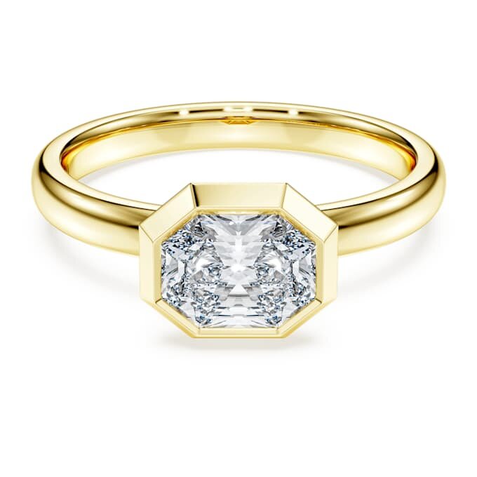 Ring mit achteckiger Fassung, im Labor gezüchtete Diamanten, 1,0 Karat insgesamt, achteckige Form, 14 Karat Gelbgold Ring mit achteckiger Fassung, im Labor gezüchtete Diamanten, 1,0 Karat insgesamt, achteckige Form, 14 Karat Gelbgold