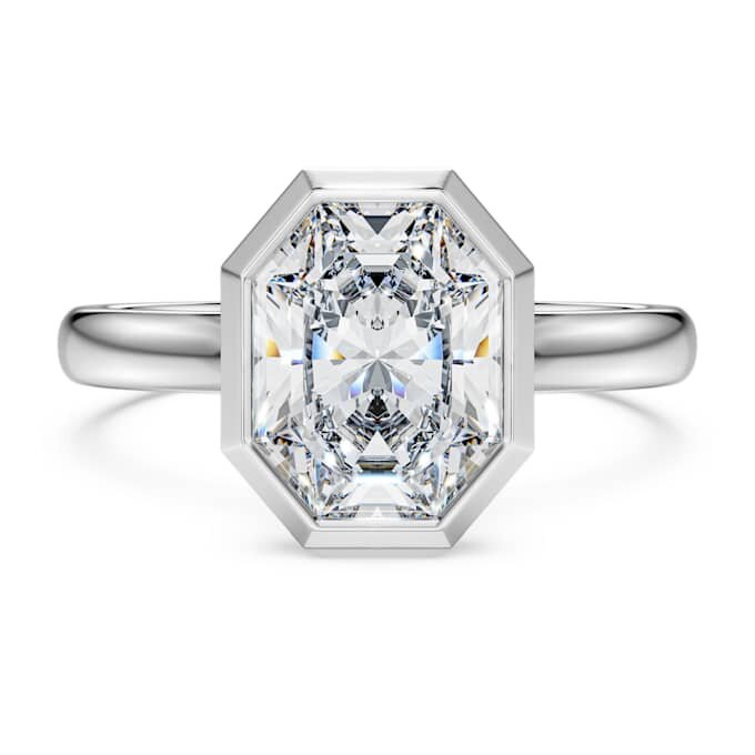 Ring mit achteckiger Fassung, im Labor gezüchtete Diamanten, 2,0 Karat insgesamt, achteckige Form, 14-karätiges Weißgold Ring mit achteckiger Fassung, im Labor gezüchtete Diamanten, 2,0 Karat insgesamt, achteckige Form, 14-karätiges Weißgold