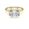 Ring mit achteckiger Fassung, im Labor gezüchtete Diamanten, 3,0 Karat insgesamt, achteckige Form, 14-karätiges Gelbgold Ring mit achteckiger Fassung, im Labor gezüchtete Diamanten, 3,0 Karat insgesamt, achteckige Form, 14-karätiges Gelbgold